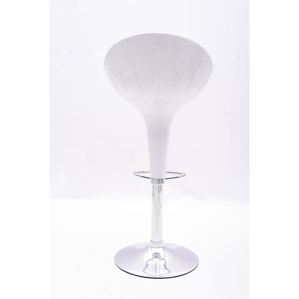 HEIGHT ADJUSTABLE WHITE FIBER BAR STOOL