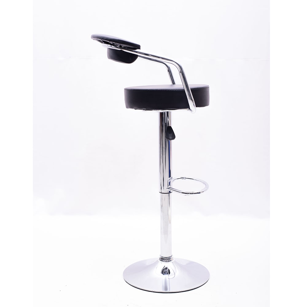 HEIGHT ADJUSTABLE BLACK BAR STOOL WITH HANDLE