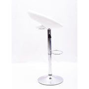 HEIGHT ADJUSTABLE WHITE CUSHIONED BAR STOOL