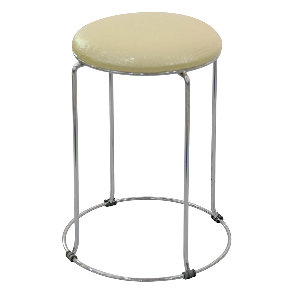 CUSHIONED STOOL - WHITE