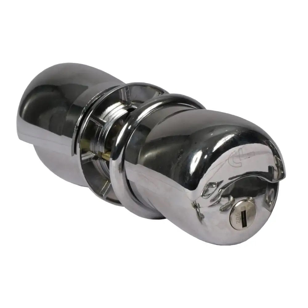 CYLINDRICAL ROUND DOOR LOCK WITH KEY (SILVER)
