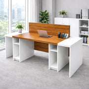 Modern Wooden & White Office Reception Table
