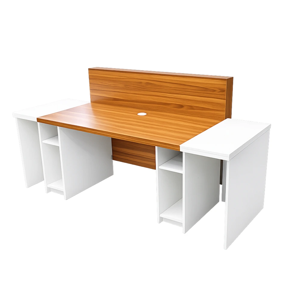 Modern Wooden & White Office Reception Table