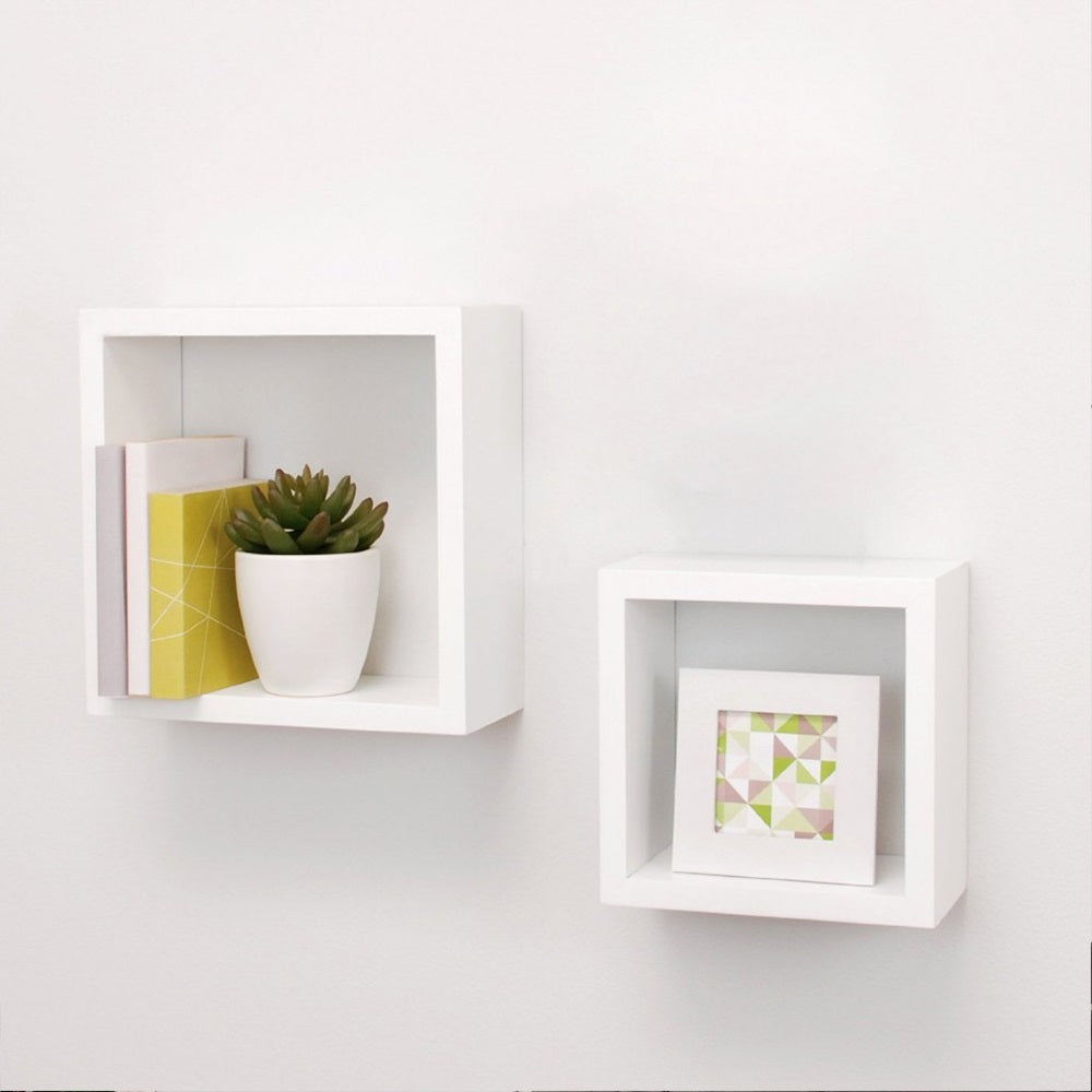 WHITE WALL SQUARE FLOATING SHELF