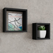 BLACK WALL SQUARE FLOATING SHELF