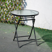 ROUND TEMPERED GLASS FOLDABLE COFFEE TABLE