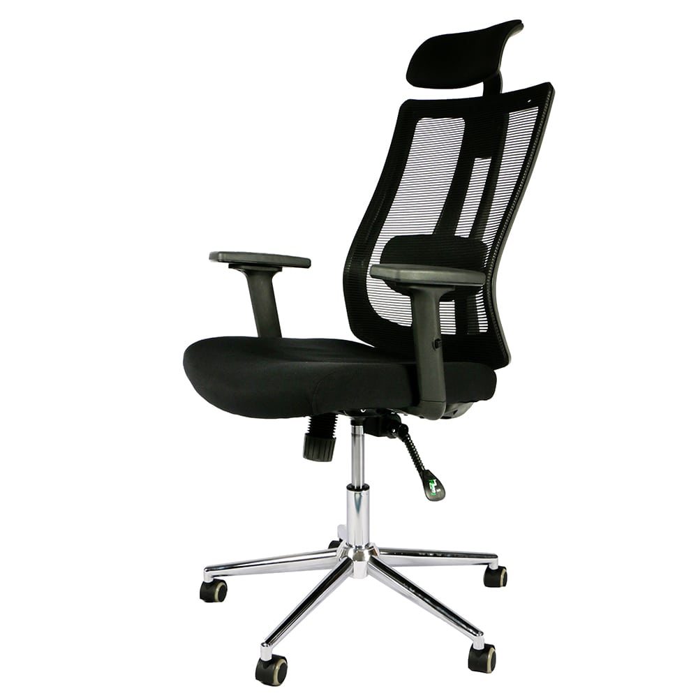 ERGONOMIC MESH EXECUTIVE OFFICE CHAIR WITH HEADREST - BLACK