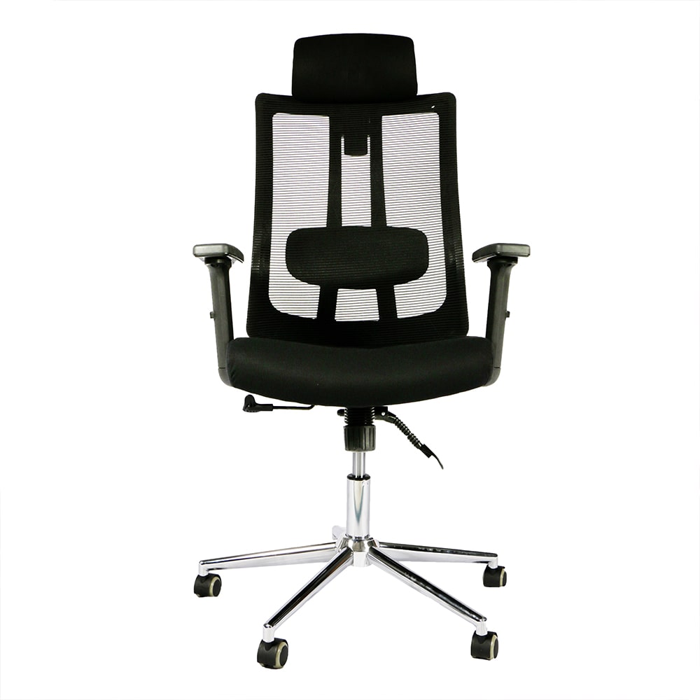 ERGONOMIC MESH EXECUTIVE OFFICE CHAIR WITH HEADREST - BLACK