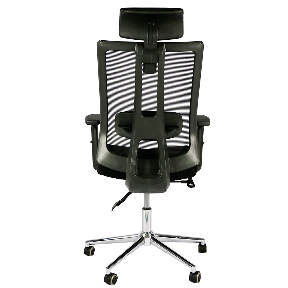 ERGONOMIC MESH EXECUTIVE OFFICE CHAIR WITH HEADREST - BLACK