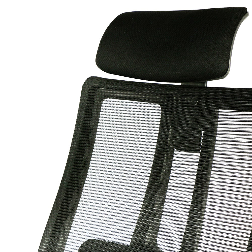 ERGONOMIC MESH EXECUTIVE OFFICE CHAIR WITH HEADREST - BLACK