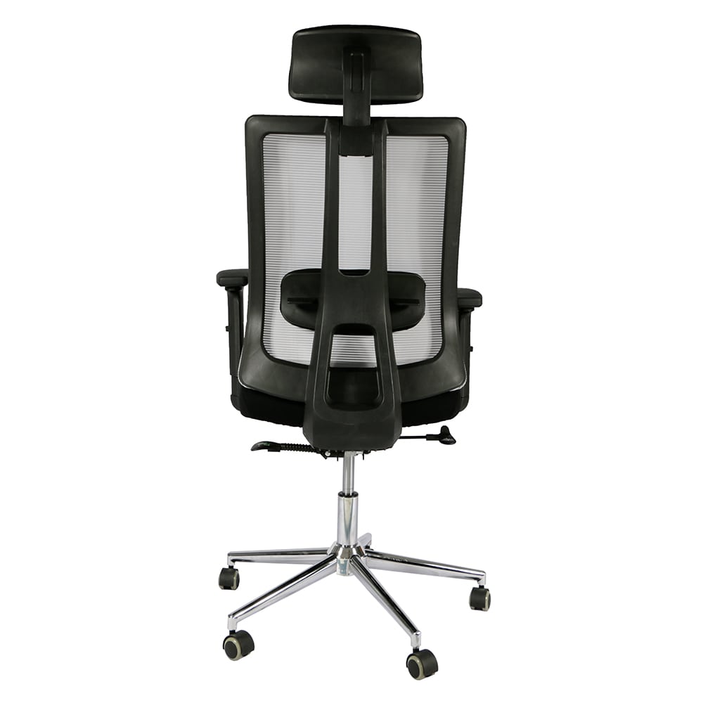 ERGONOMIC MESH EXECUTIVE OFFICE CHAIR WITH HEADREST - GREY