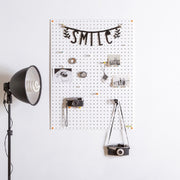 WHITE METAL PEGBOARD 50 X 80CM