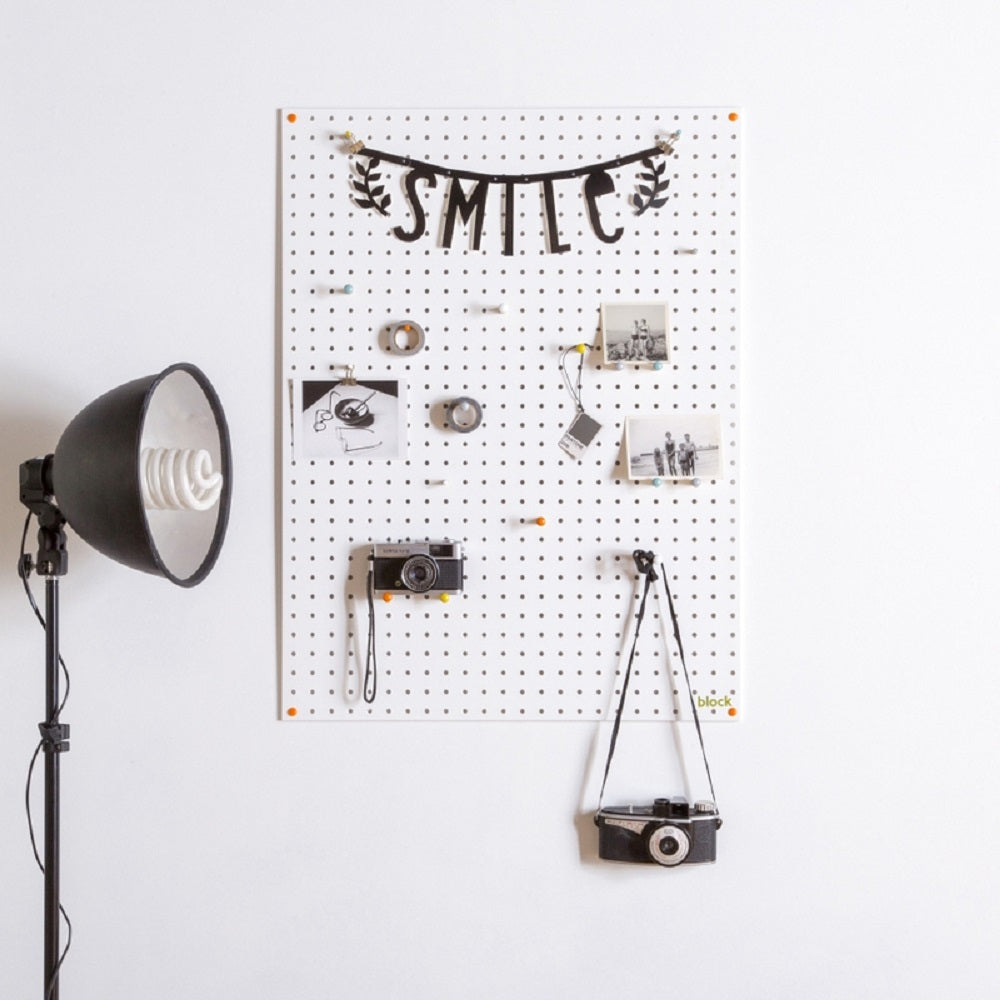 WHITE METAL PEGBOARD 50 X 80CM