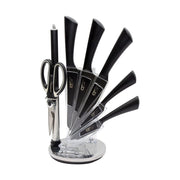 7 PIECE BLACK KITCHEN KNIFE SET WITH HOLDER