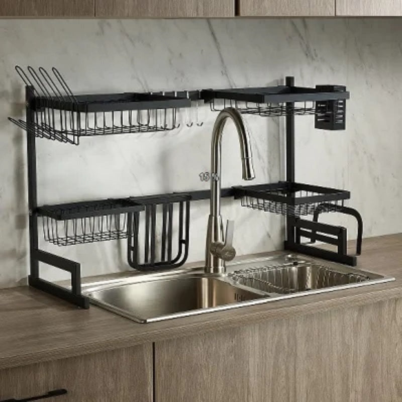 STAINLESS STEEL SINK DISH DRYING RACK - Black