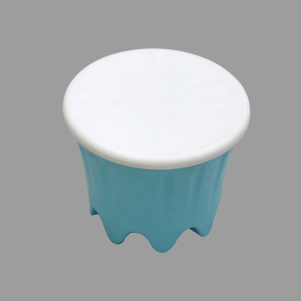 KIDS PLASTIC STOOL WITH STORAGE - BLUE
