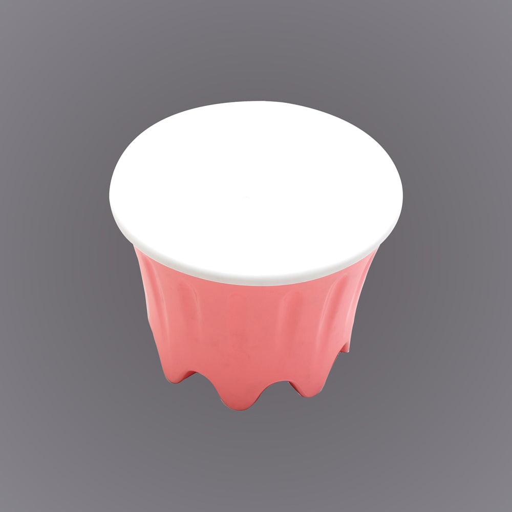 KIDS PLASTIC STOOL WITH STORAGE - PINK