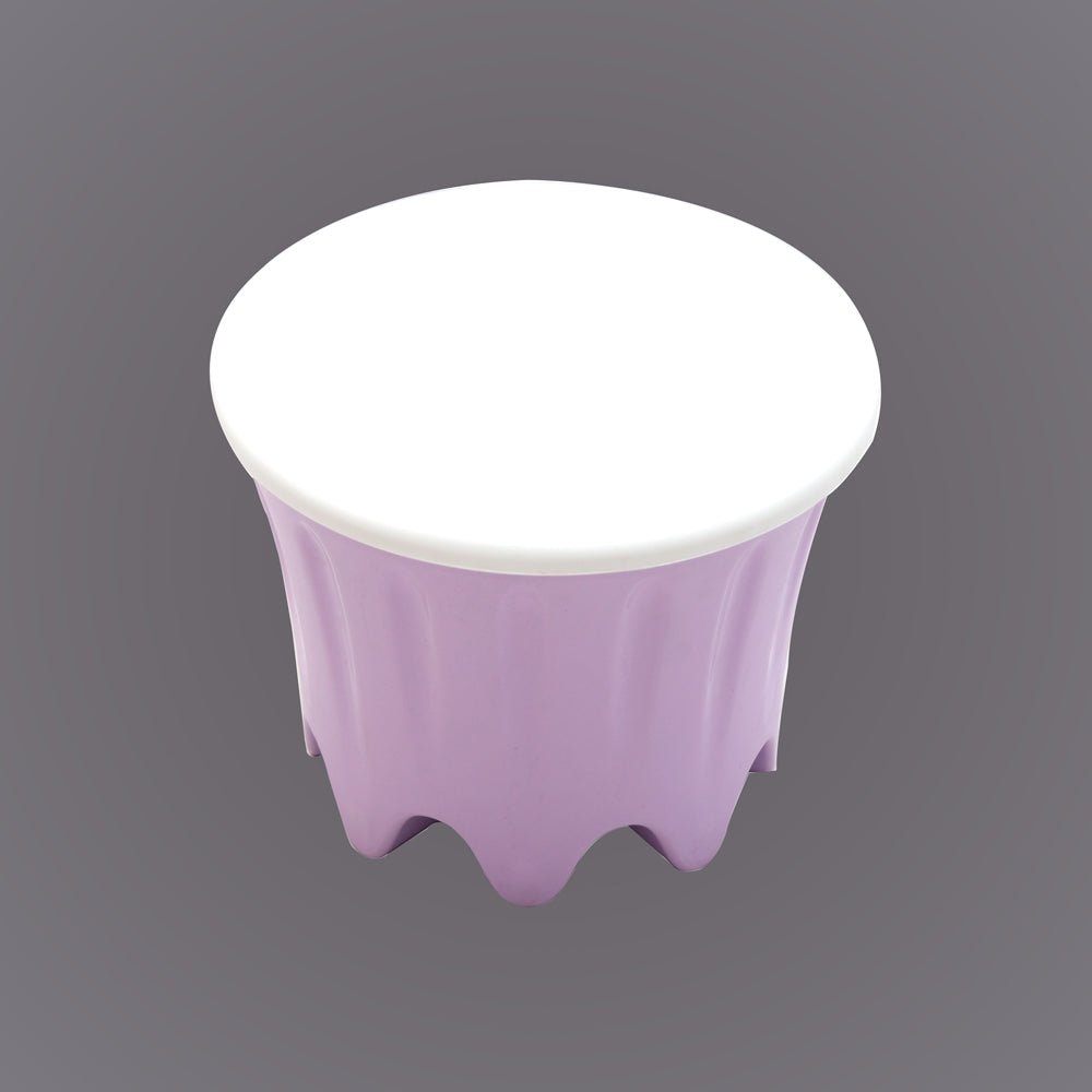 KIDS PLASTIC STOOL WITH STORAGE - PURPLE