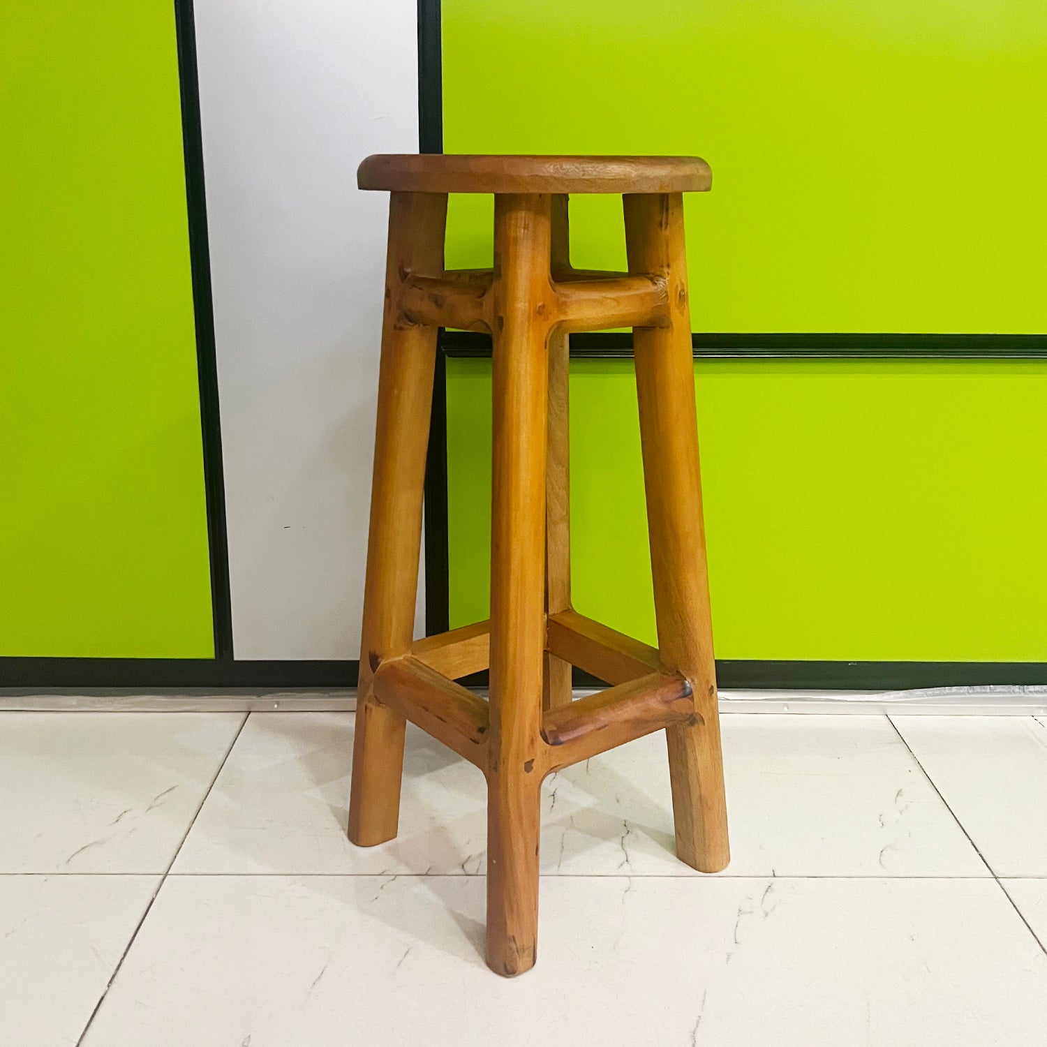 WOODEN STOOL - TEAK 26"