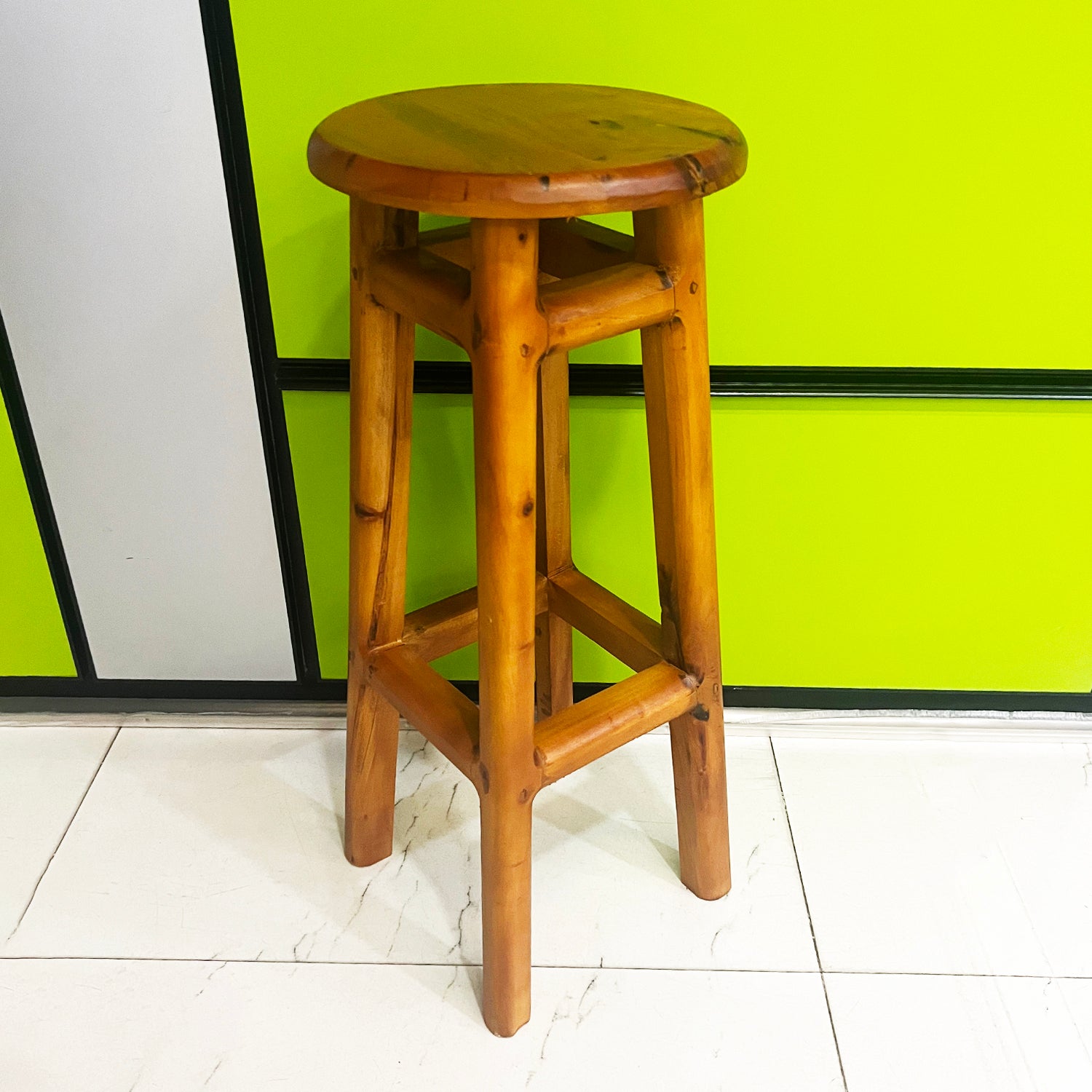 WOODEN STOOL - TEAK 30"