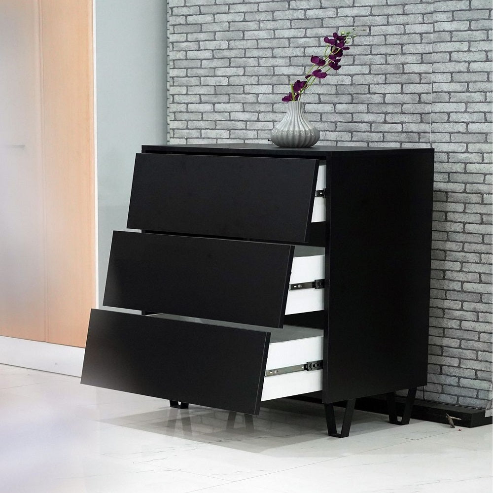 NOIR HANDLE LESS CHEST OF DRAWERS