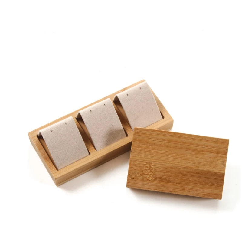 VELVET EARRING DISPLAY HOLDER - BAMBOO