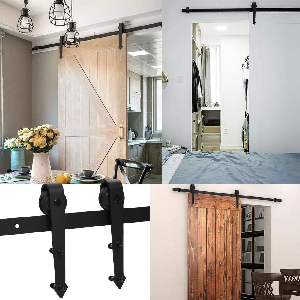 STEEL BYPASS BARN DOOR SLIDE KIT ARROW SHAPED