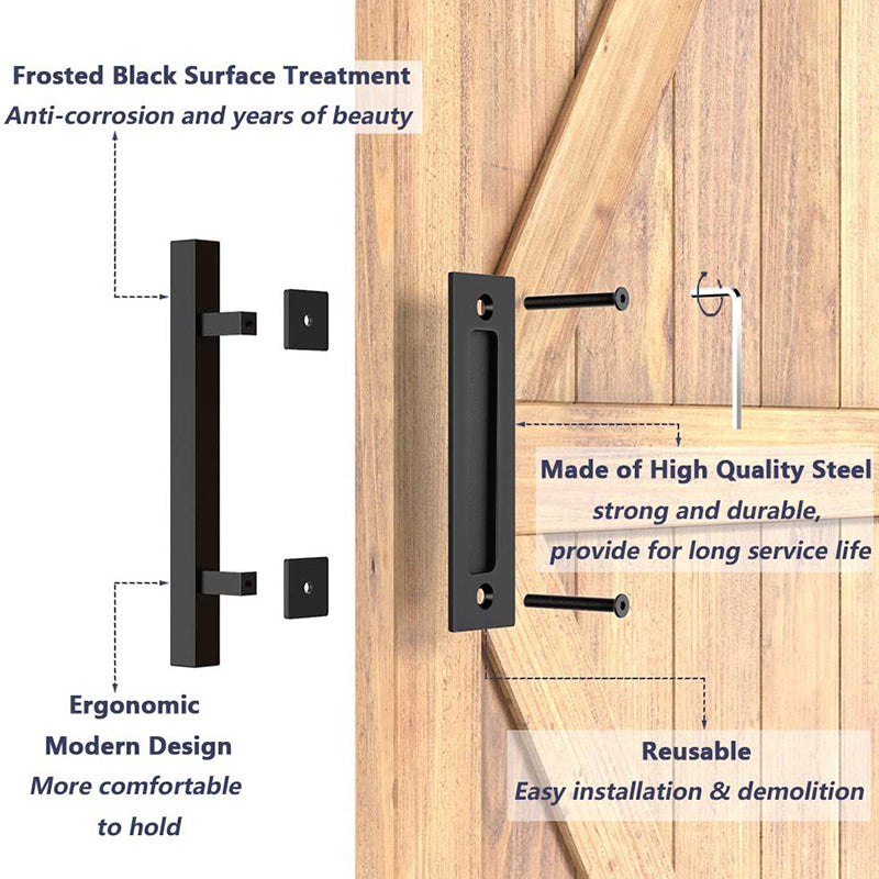 BLACK SLIDING BARN DOOR HANDLE