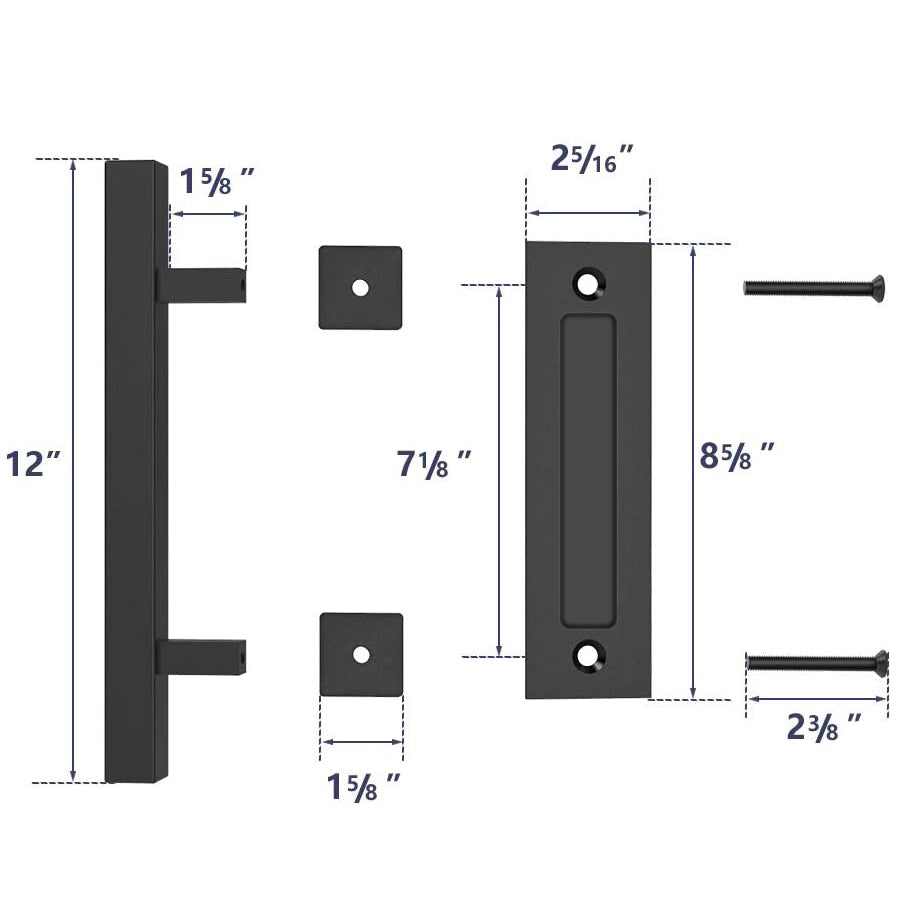 BLACK SLIDING BARN DOOR HANDLE