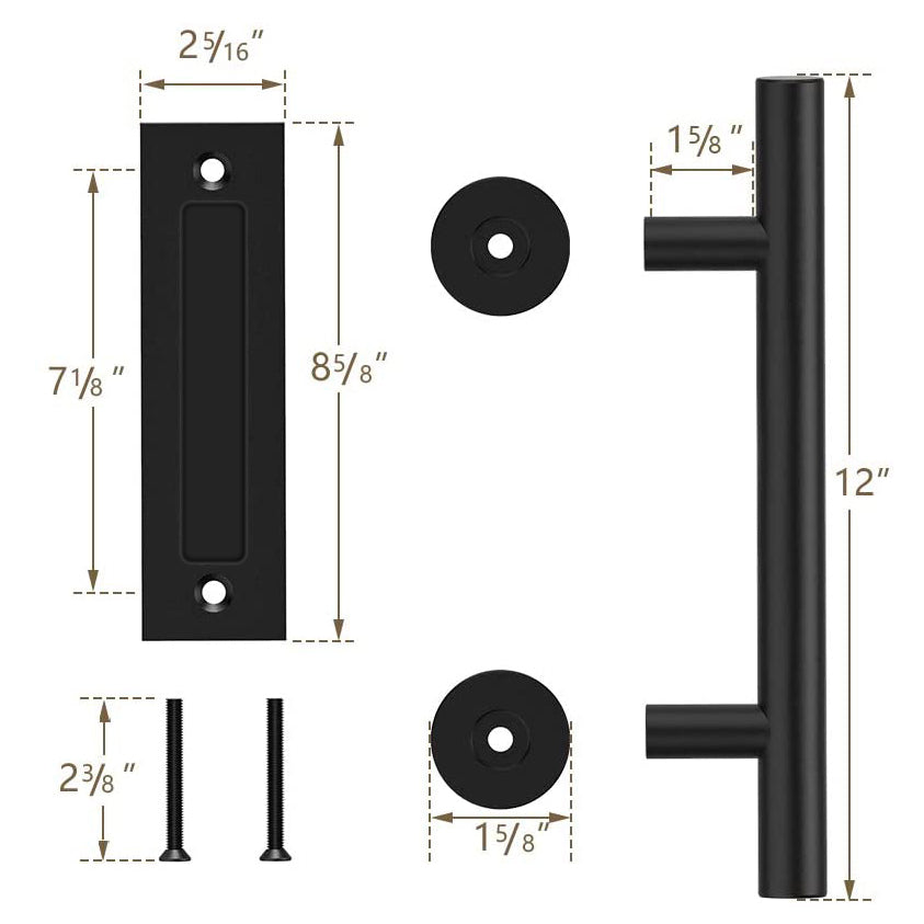 BLACK SLIDING BARN DOOR HANDLE