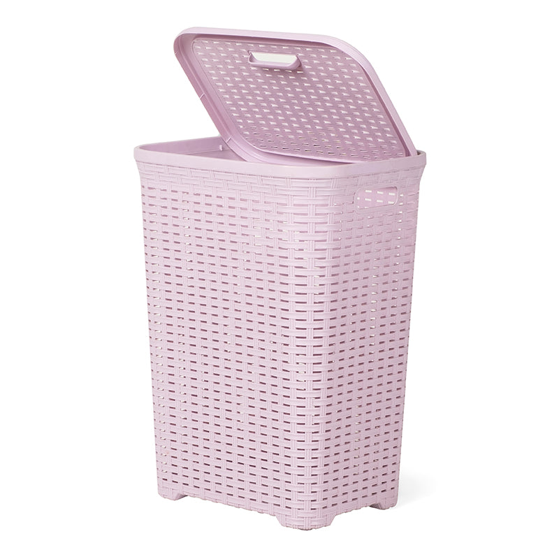 Lavender Rattan Laundry Bin