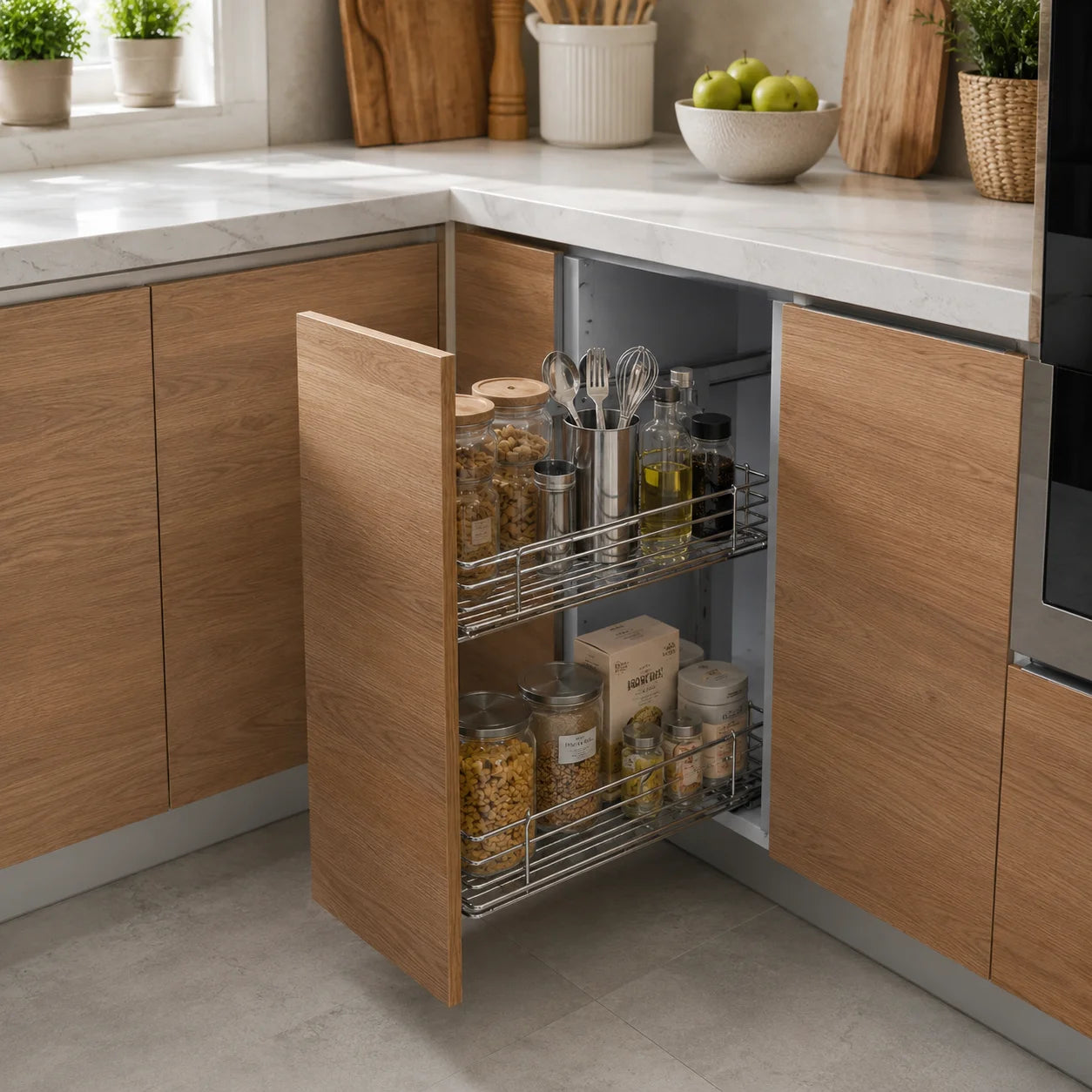 2-Tier Pull-Out Kitchen Cabinet Basket