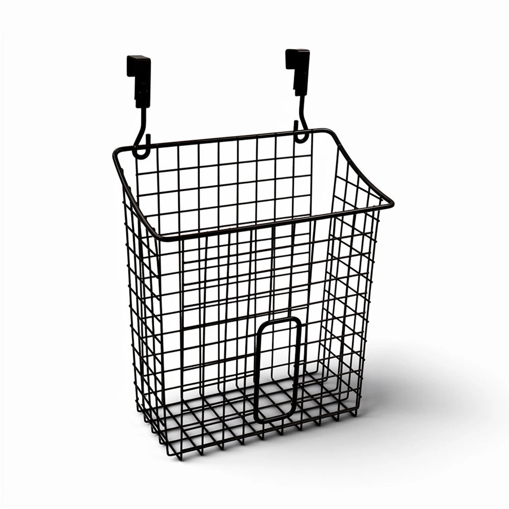Black Hanging Metal Wire Storage Basket