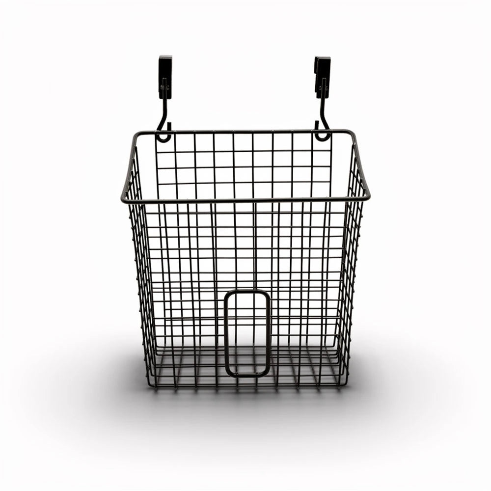 Black Hanging Metal Wire Storage Basket