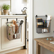 Black Hanging Metal Wire Storage Basket