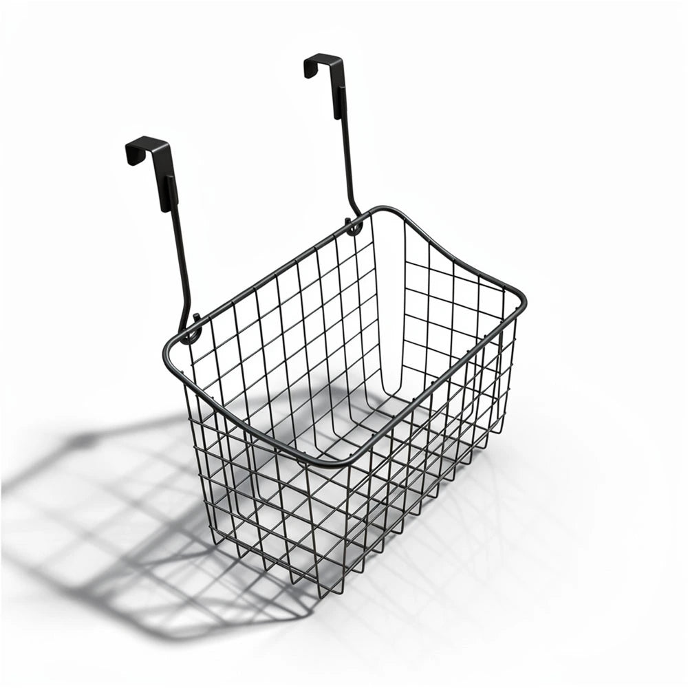 Gray Over Cabinet Hanging Wire Basket Large