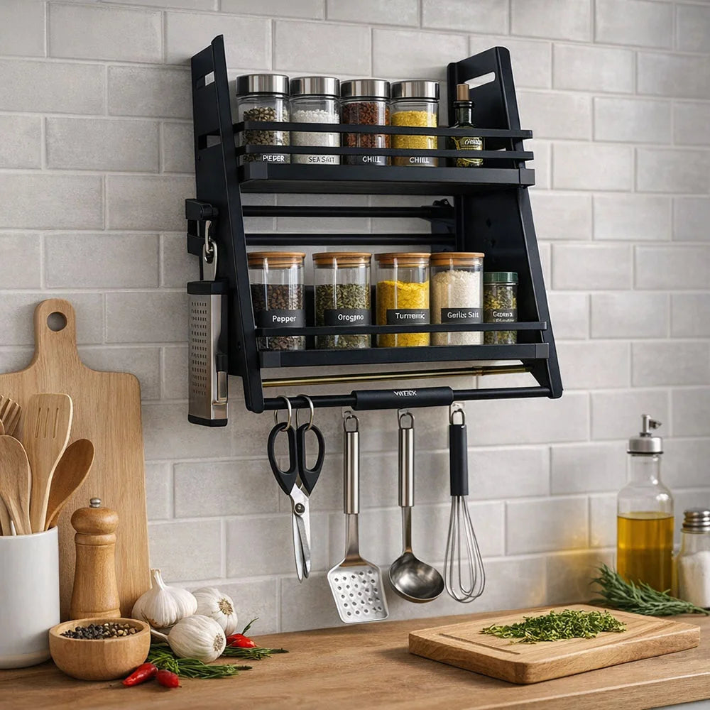 Modern Black Kitchen Pull-Out Rack