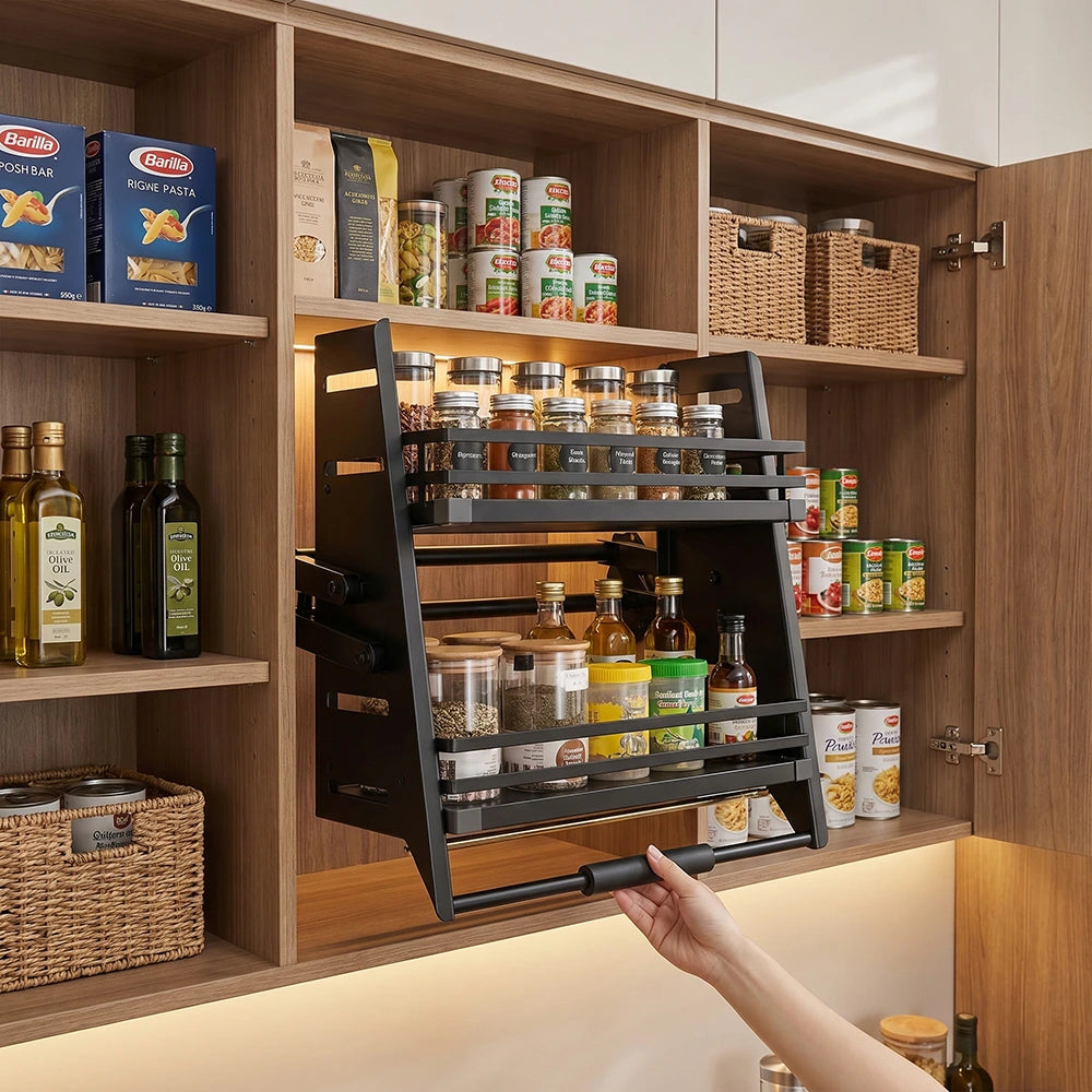 Modern Black Kitchen Pull-Out Rack