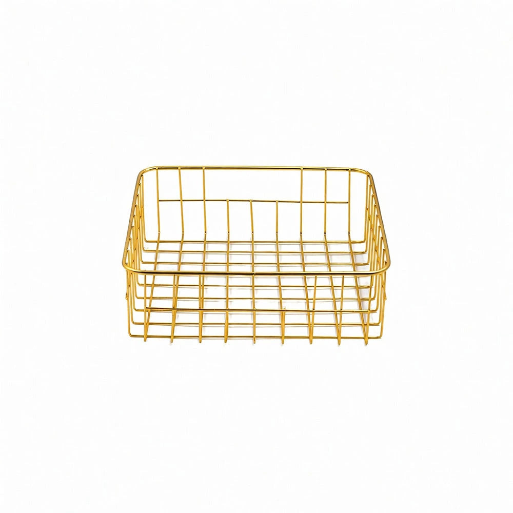 Gold Metal Wire Fruit Basket