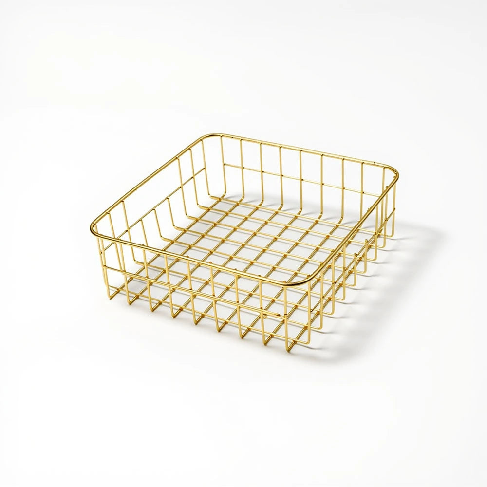Gold Metal Wire Fruit Basket