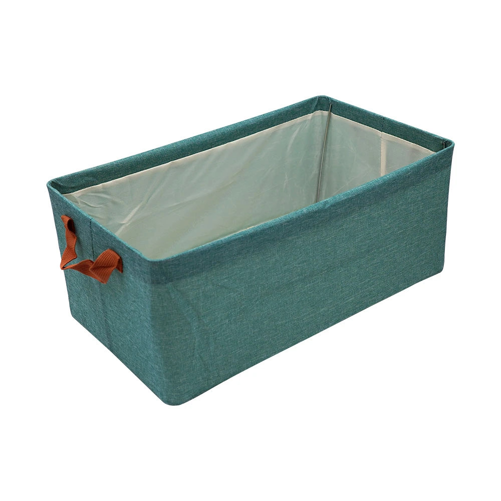 Teal Foldable Fabric Storage Basket with Handles