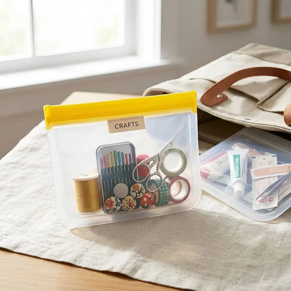 Clear Reusable Zip Seal Storage Pouch