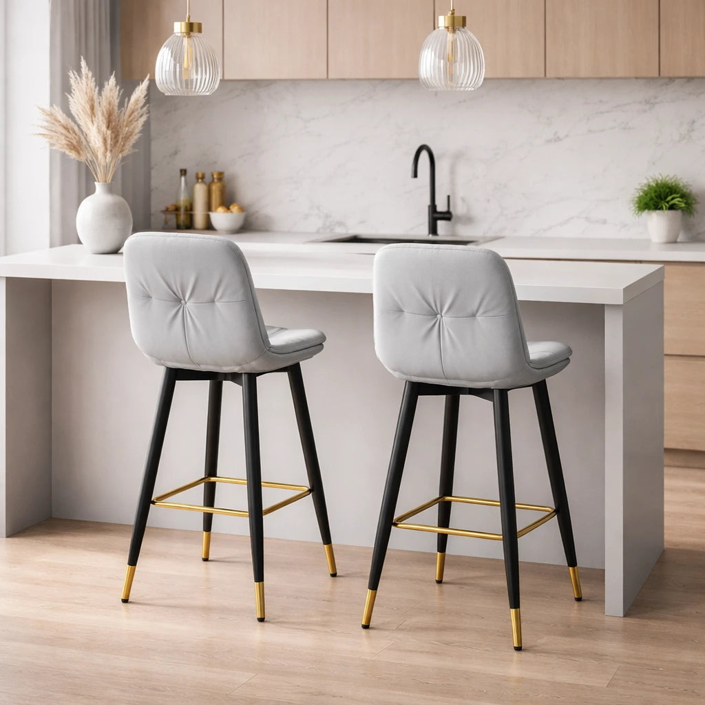 Grey Modern Upholostered Bar Chair