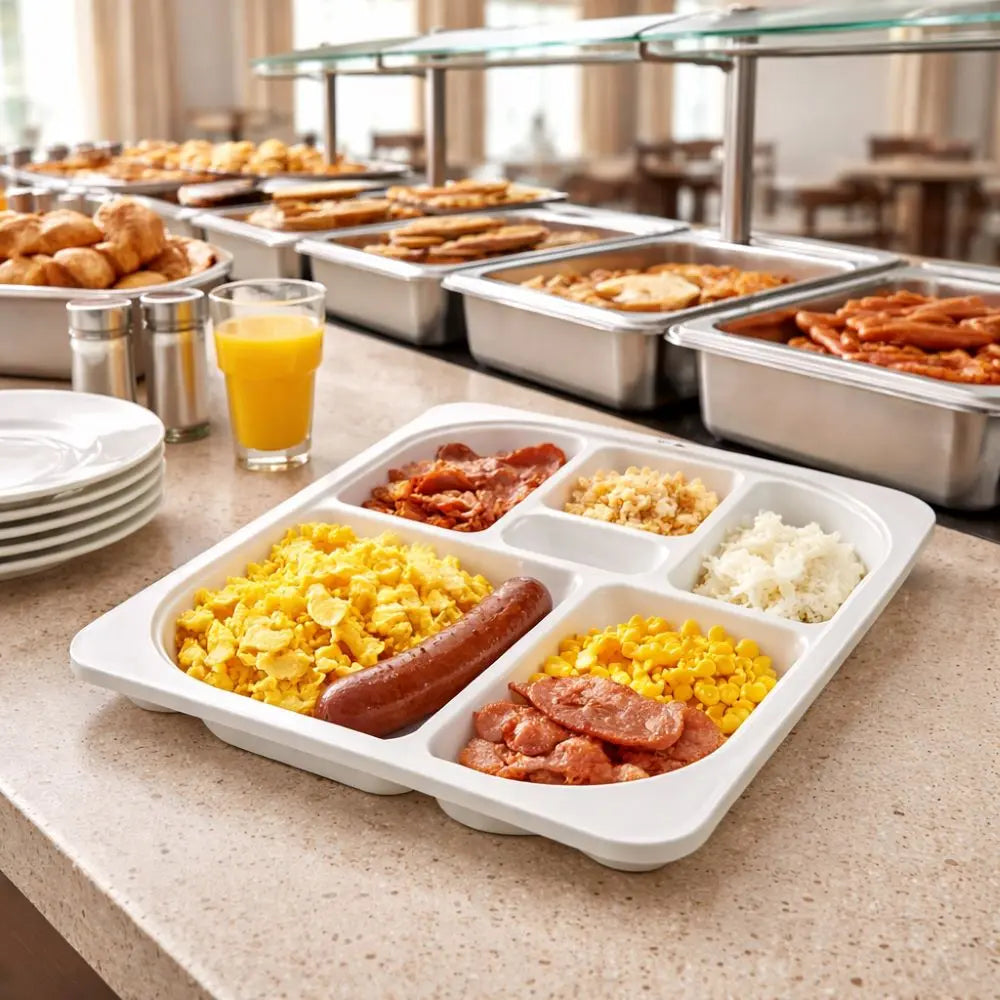 Food Serving Plate Tray with Partitions