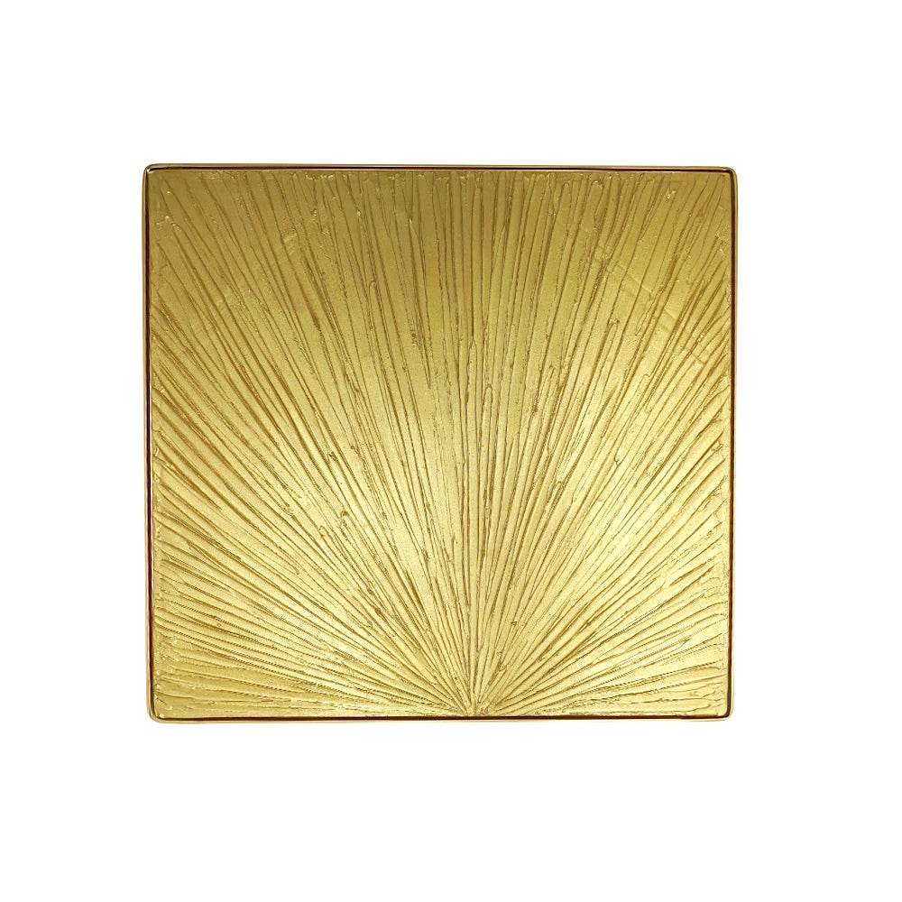 Golden Sunburst Textured Wall Art Panel – Gold Radiance Abstract Wall Frame