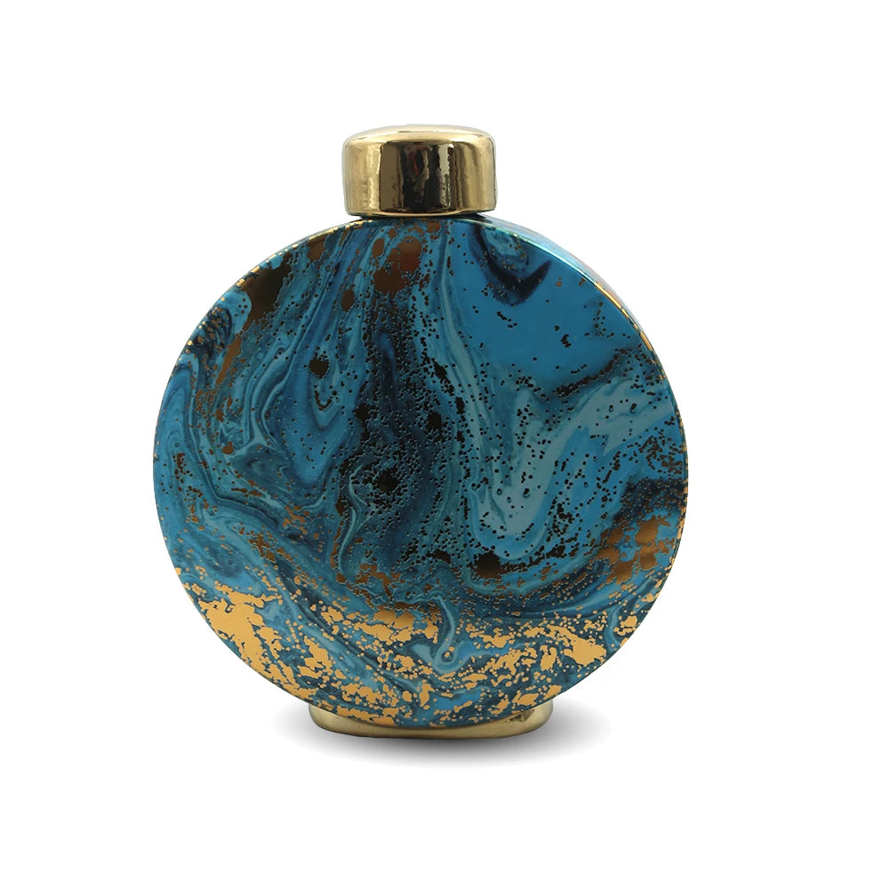 Blue Marble Ceramic Decorative Art Vase