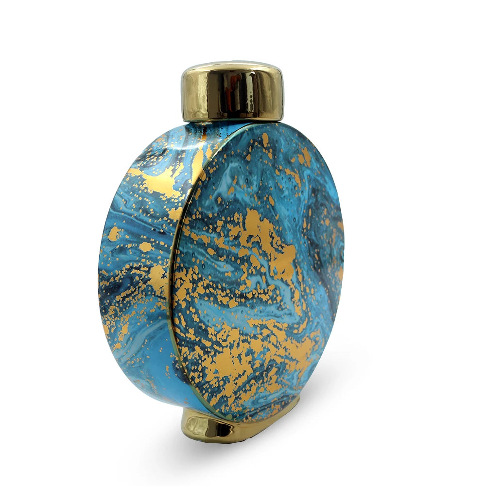 Blue Marble Ceramic Decorative Art Vase