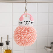Soft Animal Face Design Hanging Hand Towel for Kitchen & Bathroom