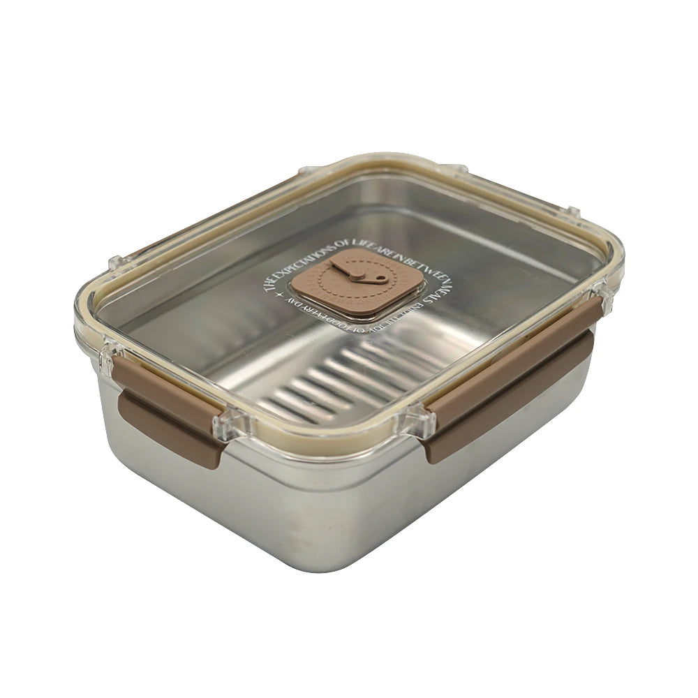 Stainless Steel Lunch Box With Airtight Lid | Durable & Spill-Proof