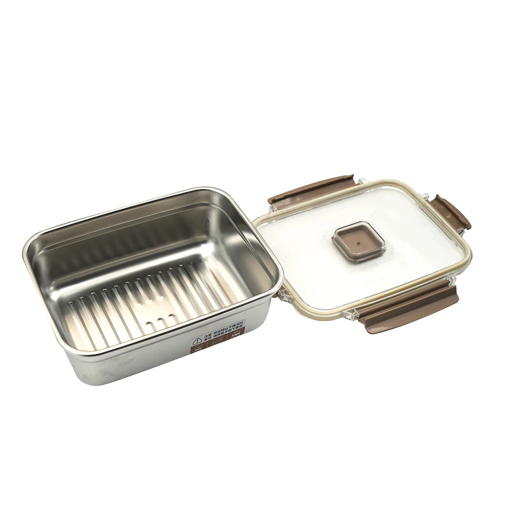 Stainless Steel Lunch Box With Airtight Lid | Durable & Spill-Proof